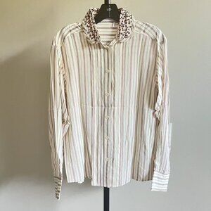 $455 NOWT See By Chloé Floral Stripe Top Blouse Size 38